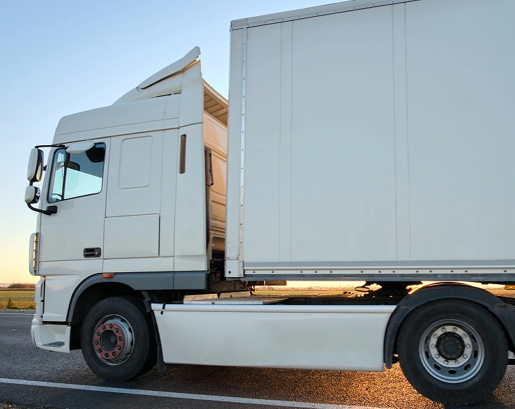 Cargo truck transporting goods on the road